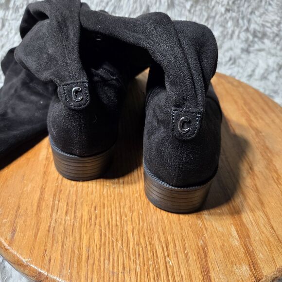 Circus by Sam Edelman Peyton Size 6 Over The Knee Black Faux Suede Pull On Boots - Picture 5 of 11